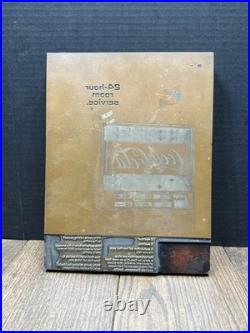 VINTAGE COKE PRINTING PLATE PRESS VENDING MACHINE Coca Cola Vending Machine Logo