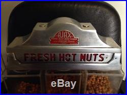 Vintage Deluxe Hot Nut Vendor Machine- Antique Vending Machine-candy, Gum, Nuts