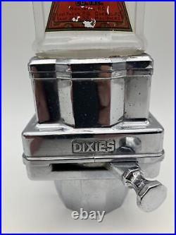 VINTAGE DIXIE CUP DISPENSER CHROME METAL With LEVER & GLASS 1920'S-1930'S READ