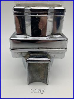 VINTAGE DIXIE CUP DISPENSER CHROME METAL With LEVER & GLASS 1920'S-1930'S READ
