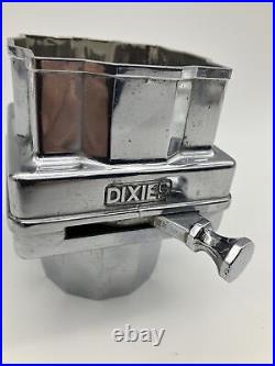 VINTAGE DIXIE CUP DISPENSER CHROME METAL With LEVER & GLASS 1920'S-1930'S READ