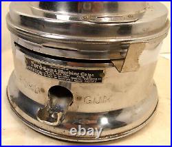 VINTAGE FORD 1c PENNY GUMBALL GUM VENDING MACHINE GLASS GLOBE TOPPER LOCK & KEY