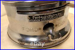 VINTAGE FORD 1c PENNY GUMBALL GUM VENDING MACHINE GLASS GLOBE TOPPER LOCK & KEY