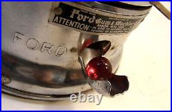 VINTAGE FORD 1c PENNY GUMBALL GUM VENDING MACHINE GLASS GLOBE TOPPER LOCK & KEY