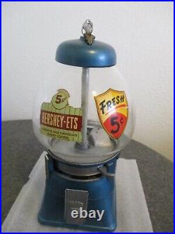 VINTAGE HERSHEY-ETS (5 CENT) COIN CANDY VENDING/DISPENSER WITH KEYS 1940s 50s