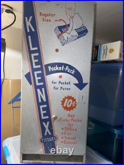 VINTAGE Kleenex 10 Cent pocket pack tissue vending machine