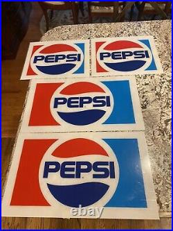 VINTAGE Lot Of 4 70'- 80's PEPSI Signs Inserts Vending Machine Store Display