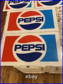 VINTAGE Lot Of 4 70'- 80's PEPSI Signs Inserts Vending Machine Store Display