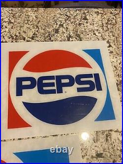VINTAGE Lot Of 4 70'- 80's PEPSI Signs Inserts Vending Machine Store Display