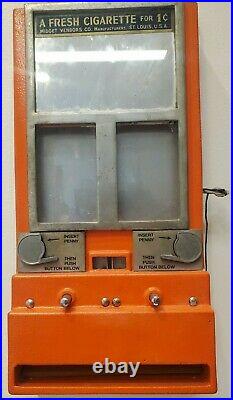 VINTAGE Midget 1 Cent / Penny Coin Operated 1920 Cigarette Vending Machine