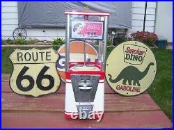 VINTAGE OAK VISTA 60's 70's RESTORED GUMBALL MACHINE IN COCA COLA / COKE THEME