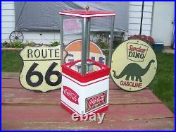 VINTAGE OAK VISTA 60's 70's RESTORED GUMBALL MACHINE IN COCA COLA / COKE THEME