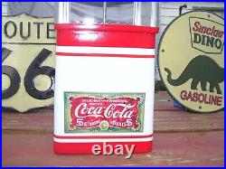 VINTAGE OAK VISTA 60's 70's RESTORED GUMBALL MACHINE IN COCA COLA / COKE THEME