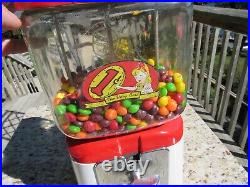 VINTAGE ORIGINAL 1950's OAK MFG. BULK VENDING MACHINE 1 CENT GUM BALL MACHINE
