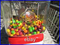 VINTAGE ORIGINAL 1950's OAK MFG. BULK VENDING MACHINE 1 CENT GUM BALL MACHINE
