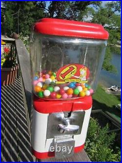 VINTAGE ORIGINAL 1cent 1950's OAK MFG. CO. GUM VENDING MACHINE LOS ANGELES CA