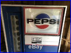 VINTAGE PEPSI Side Door Glass Bottle COIN 15cent VENDING MACHINE 1970s Soda