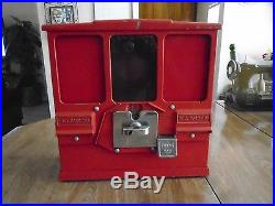 Vintage Premiere Oak 1 Cent Gumball & Baseball Machine, Sold As Is No Returns