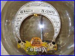 Vintage Simpson Leebold 1 Cent Coin Op Gumball Vending Machine Gum Candy Peanut