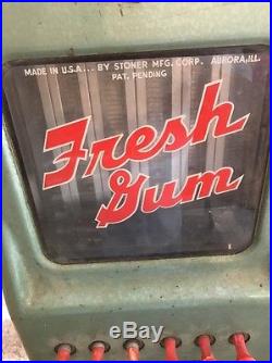 Vintage Stoner Fresh Gum Coin Operated Vending Machine! Penny Operated Rare