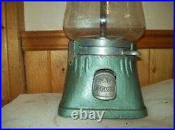 VINTAGE Silver King 1 Cent Nut Vending Machine Working Gumball WithKEY 487