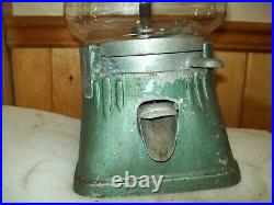 VINTAGE Silver King 5 Cent Nut Vending Machine Working Gumball WithKEY 482