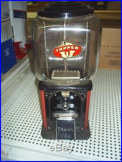 VINTAGE Victor Topper Glass Globe 1 Cent Nuts / Candy Machine 1950's Good Cond