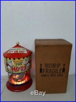 VTG 1950's Big Top Circus Roasted Salted Nuts Lighted Motion Lamp Peanut Warmer
