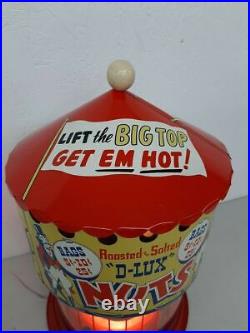 VTG 1950's Big Top Circus Roasted Salted Nuts Lighted Motion Lamp Peanut Warmer