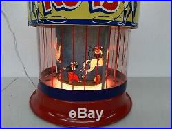 VTG 1950's Big Top Circus Roasted Salted Nuts Lighted Motion Lamp Peanut Warmer