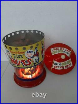 VTG 1950's Big Top Circus Roasted Salted Nuts Lighted Motion Lamp Peanut Warmer