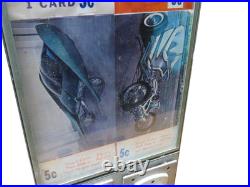 VTG 1950s Exhibit Supply Card Vending Machine Sports Cards & Hot Rods with Weights