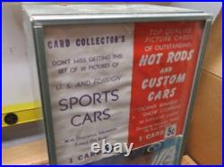 VTG 1950s Exhibit Supply Card Vending Machine Sports Cards & Hot Rods with Weights