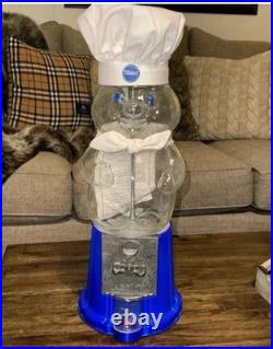 VTG 25th Anniversary Pillsbury Doughboy Co. 18 Gumball Coin Machine Blue/White