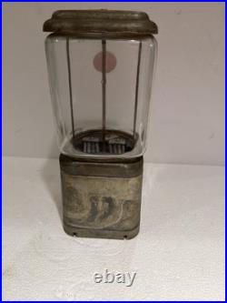 VTG 60s OAK ACORN GUMBALL MACHINE PENNY 1¢ METAL WORKS
