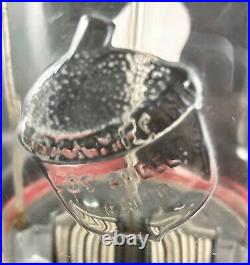 VTG 60s OAK ACORN GUMBALL MACHINE PENNY 1¢ RED METAL EMBOSSED GLASS WORKS WithKEY
