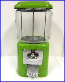 VTG Acorn Gumball Machine Rare Green Color Penny Nickel or Dime Works Great