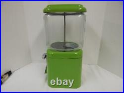VTG Acorn Gumball Machine Rare Green Color Penny Nickel or Dime Works Great