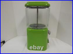 VTG Acorn Gumball Machine Rare Green Color Penny Nickel or Dime Works Great