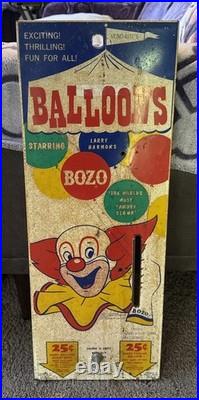 VTG Bozo The Clown Big Top Balloon Coin Op Vending Machine Vend Rite BACK ONLY