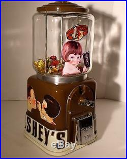 VTG Hershey Vending Machine, coin op gum candy, Porcelain sign display, Wrigleys