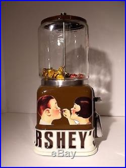 VTG Hershey Vending Machine, coin op gum candy, Porcelain sign display, Wrigleys