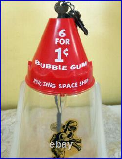 VTG. Ring Ding Space Ship Rocket Astronaut Gum Ball Penny Vending Machine Toy