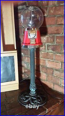 VTG Selectivend Red Bubblegum Machine Attached to a Removable Stand Gently Used