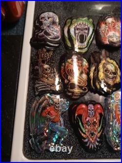 VTG The Gates Of HELL vending Machine Prism Horror Stickers. 9 Sets + 49 Extra