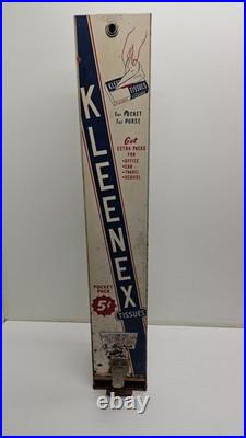 Vend-Rite Kleenex Tissue Vending Machine 5¢ 37 Metal Coin Op Dispenser Vintage