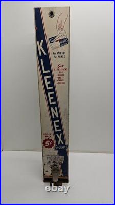 Vend-Rite Kleenex Tissue Vending Machine 5¢ 37 Metal Coin Op Dispenser Vintage