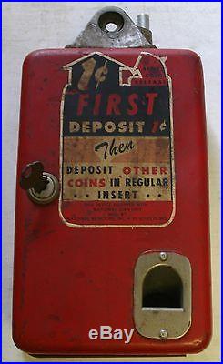 Very Rare Vintage Coca Cola 1 Cent Deposit Coin Holder Insert Box
