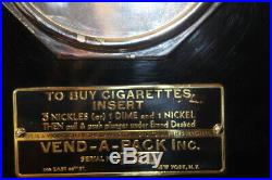 Very Rare Vintage Vend-a-pack Cigarette Vending Machine