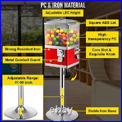Vevor Gumball Machine Vintage 4x Candy Dispenser With Iron Stand 41-50 Red 25c